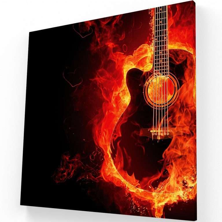 Guitarra en fuego