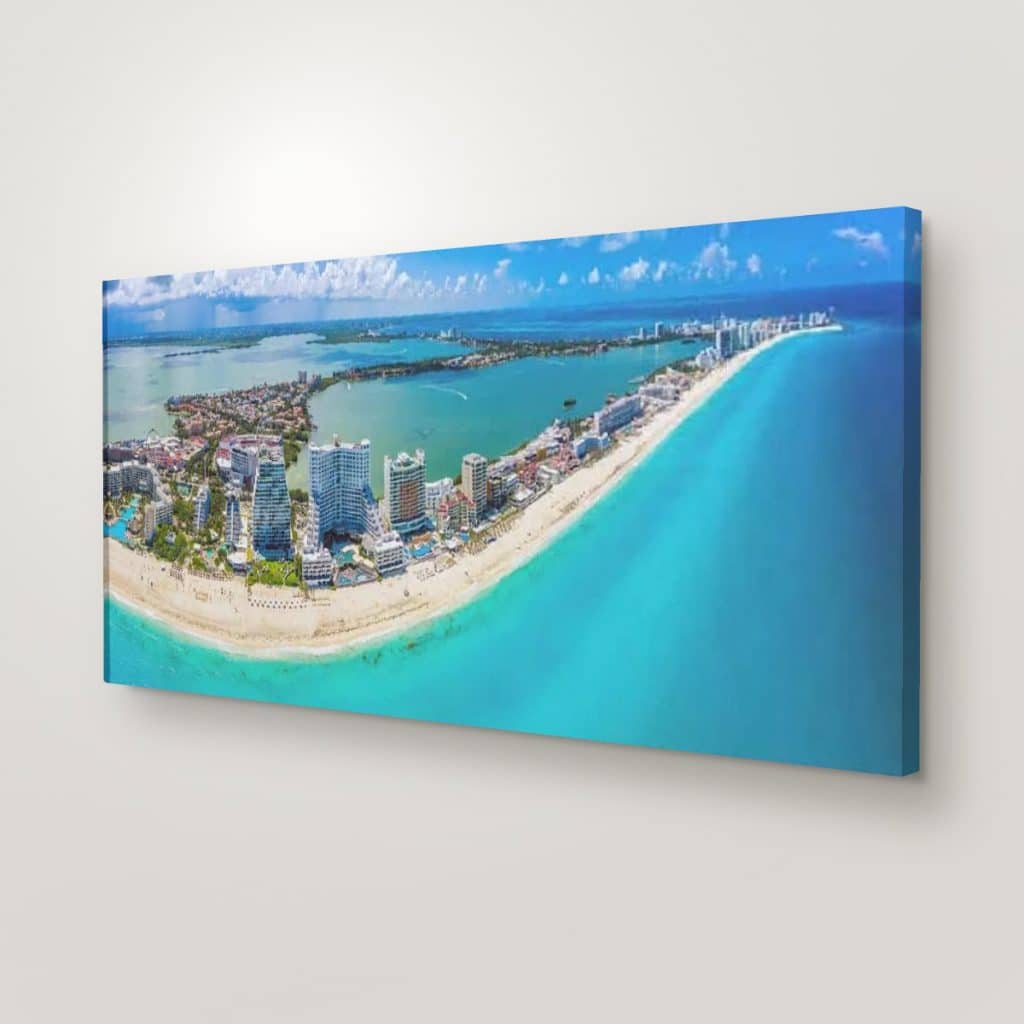 Playa de Cancún en canvas