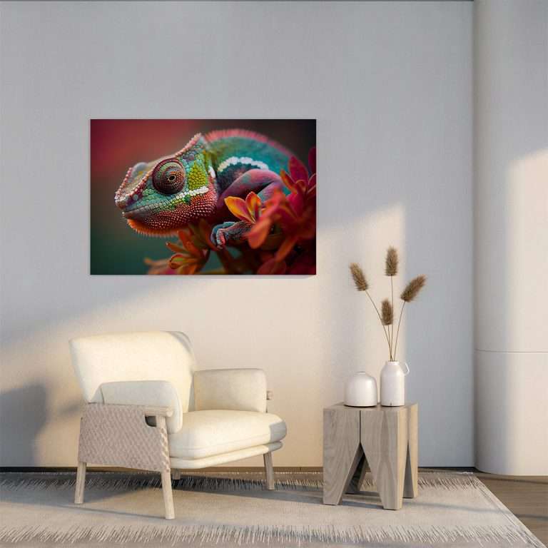 Camaleón en la flor