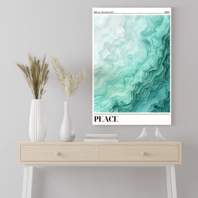 Poster Frame in living room Psd Mockup