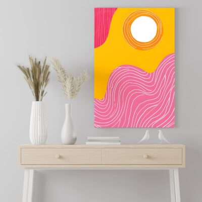 Poster Frame in living room Psd Mockup