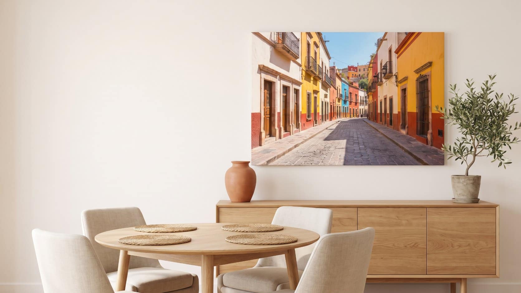 Cuadros de Fotos Personalizado | Canvas y Acrílico HD Cuadro en canvas de una calle de Guanajuato en un comedor