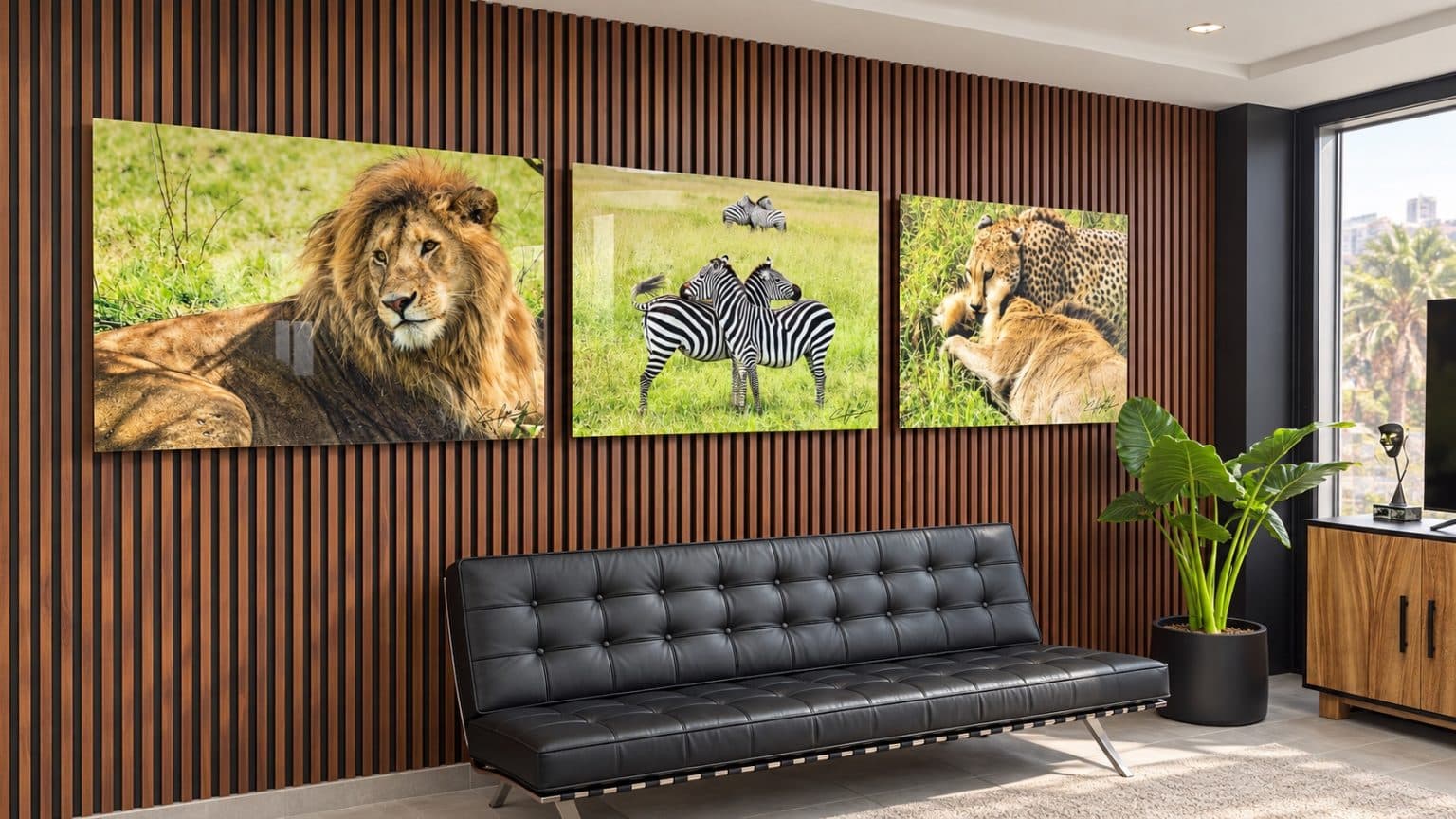 Cuadros de Fotos Personalizado | Canvas y Acrílico HD Cuadros de fauna en acrílico en un lobby