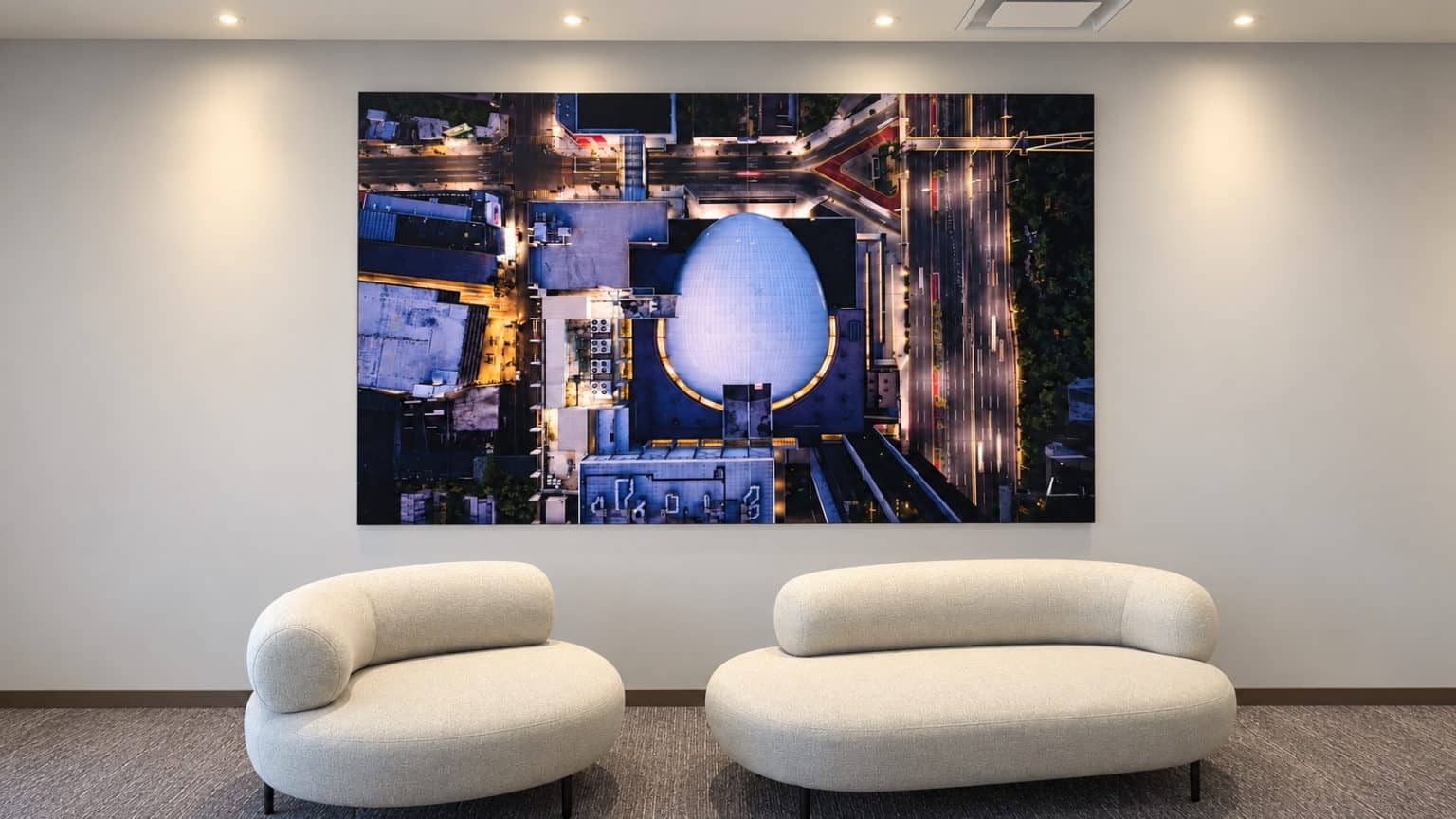 Cuadros de Fotos Personalizado | Canvas y Acrílico HD Cuadro de fotografía aérea en una sala