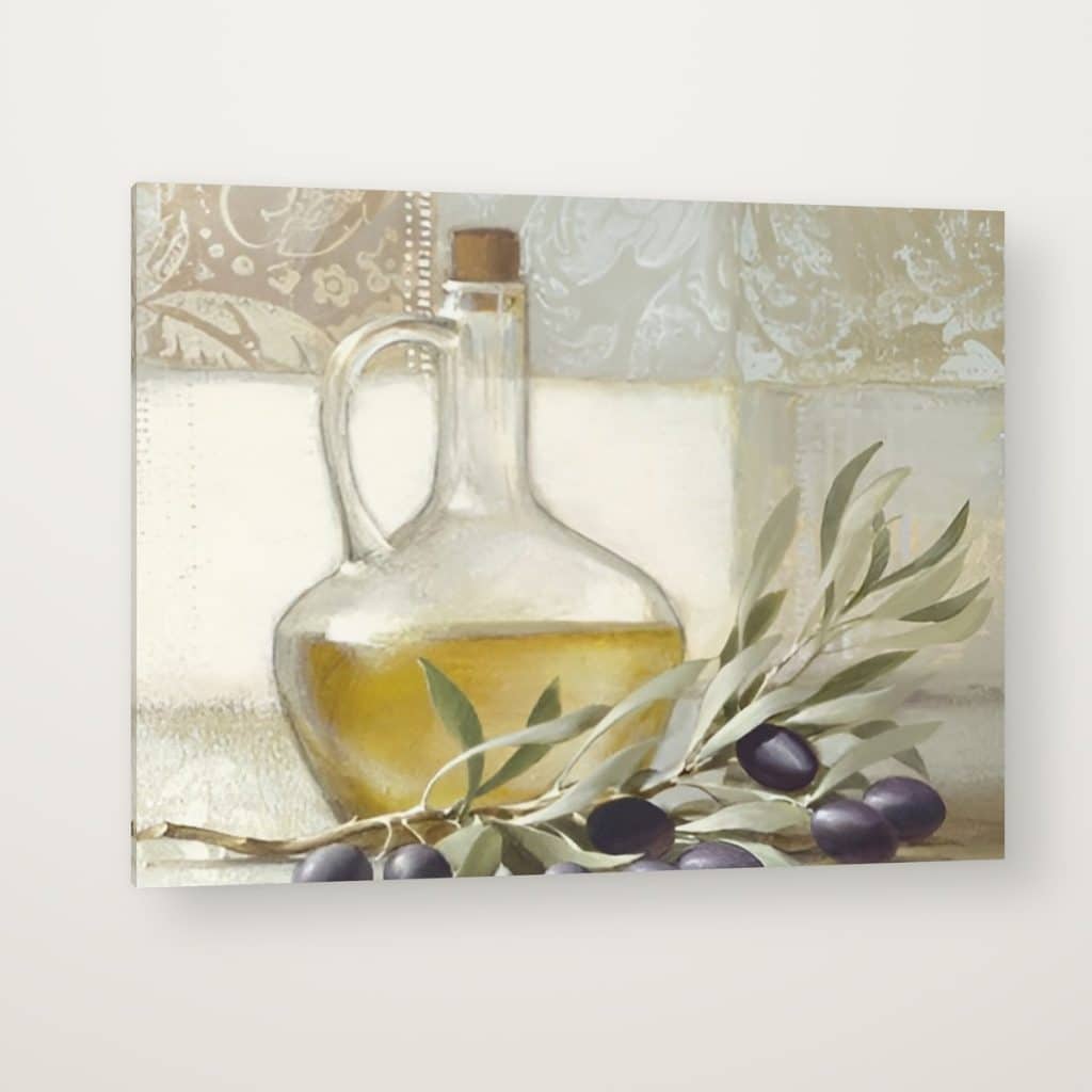 Aceite de Oliva en canvas con canto en espejo