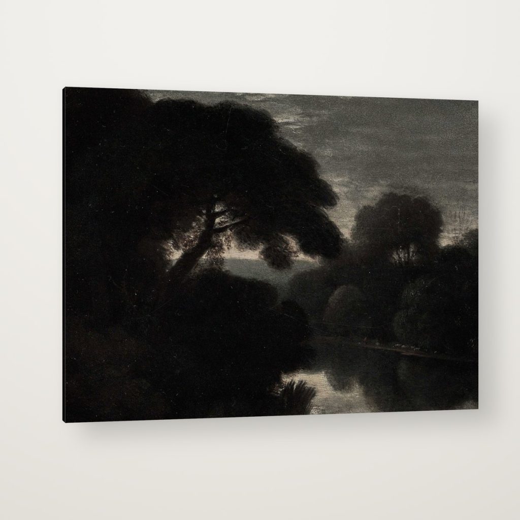 Arboleda en Penumbra en canvas con canto en espejo