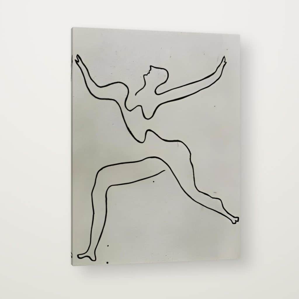 Bailarina en Línea en canvas con canto en espejo