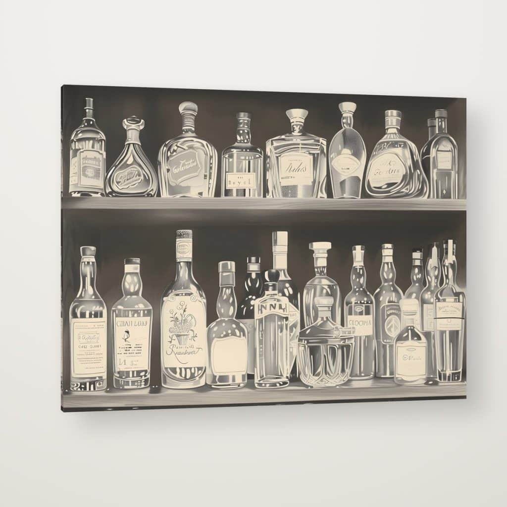 Bar Clásico en canvas con canto en espejo