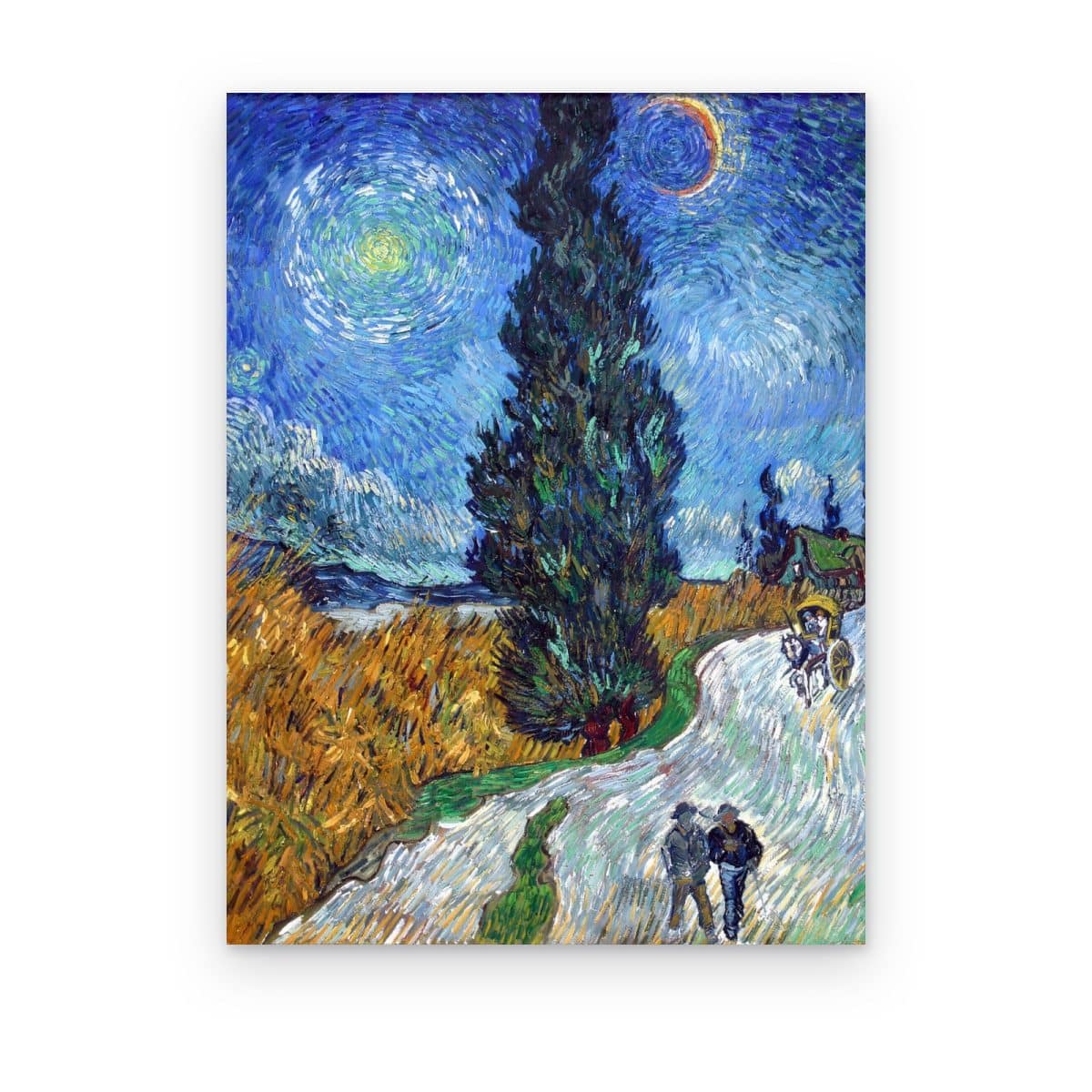 Cuadro Camino con Ciprés y Estrella de Van Gogh impreso en canvas