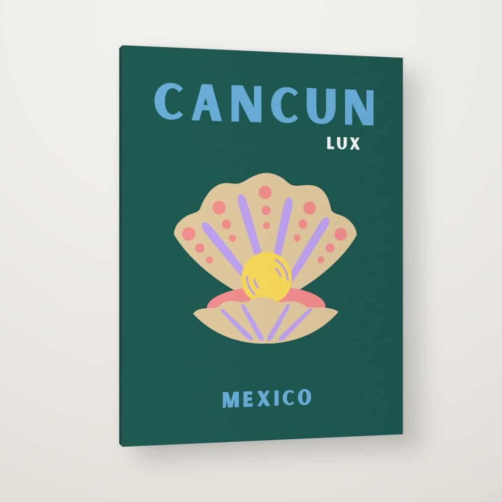 Cancún Preppy en canvas con canto en espejo