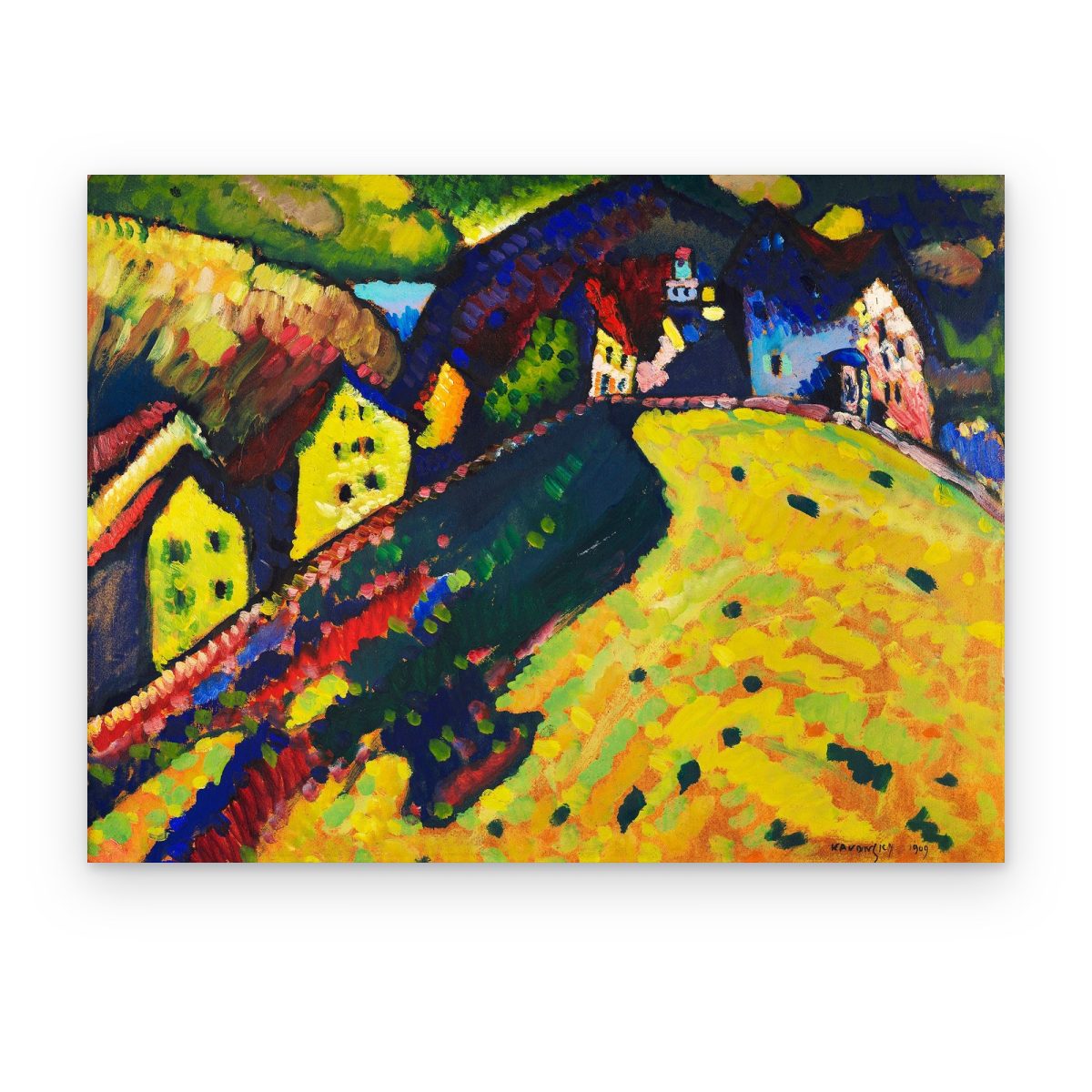 Cuadro Casas en Murnau de Kandinsky impreso en canvas