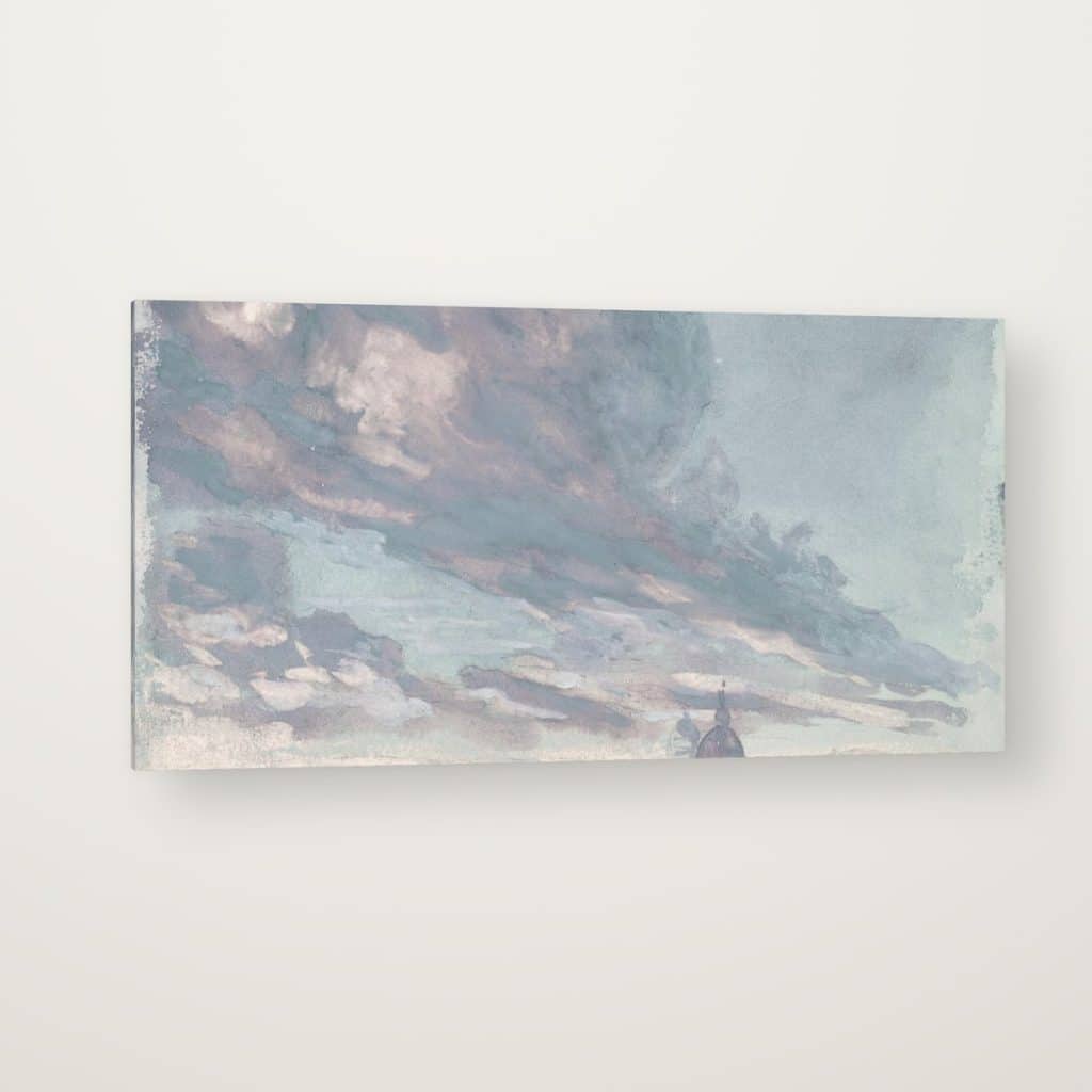 Cielo Nublado en canvas con canto en espejo