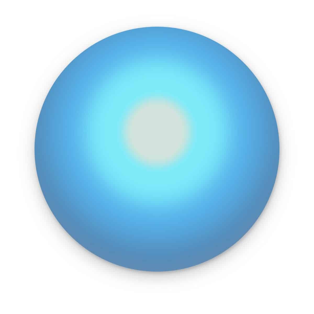 Cuadro circular Halo Azul en acrílico, esfera degradada azul con centro luminoso sobre fondo claro