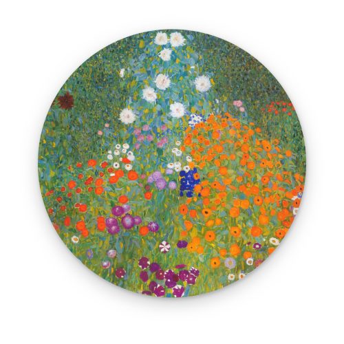Jardín Florido de Klimt, cuadro circular