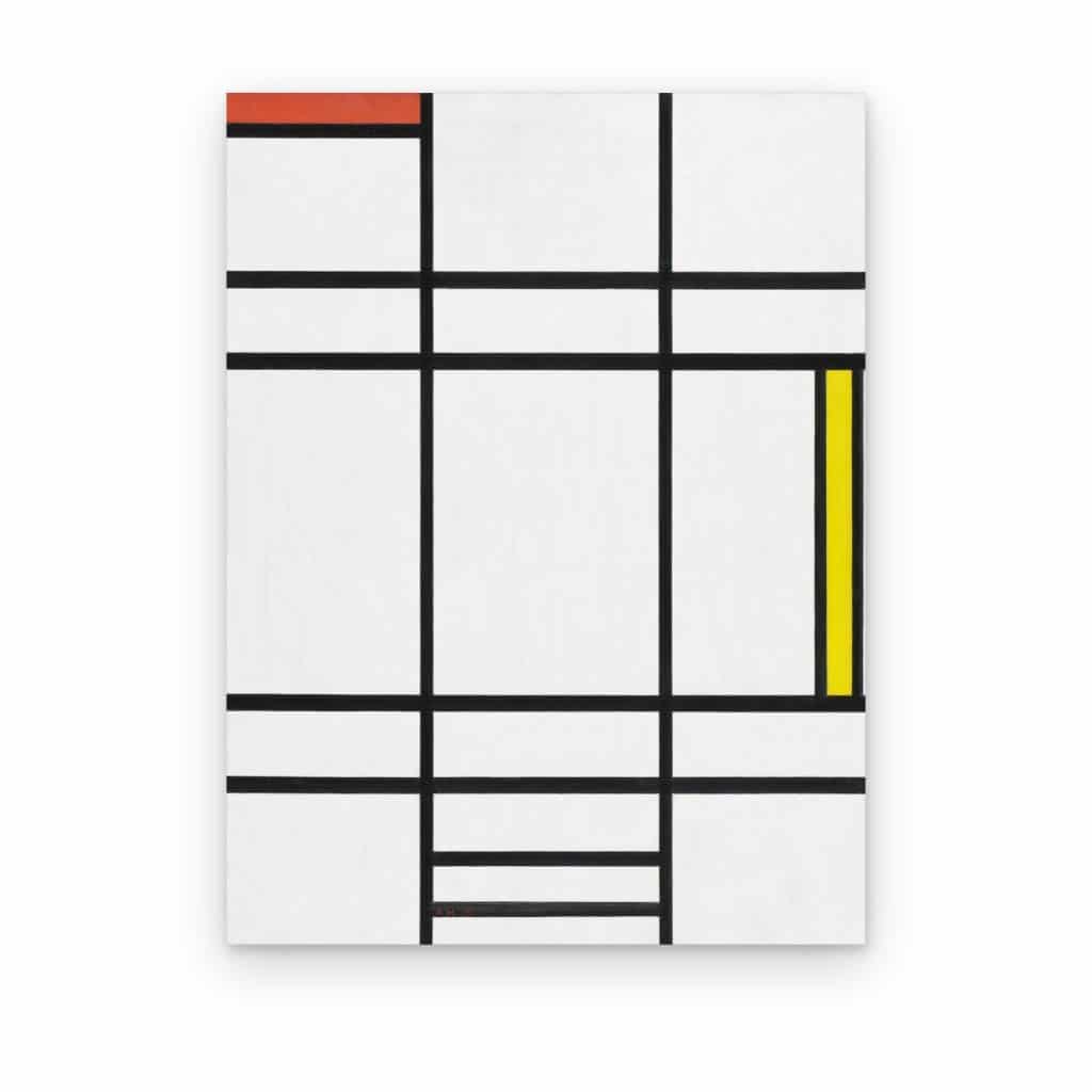 Cuadro Composición en Blanco, Rojo y Amarillo de Mondrian impreso en canvas