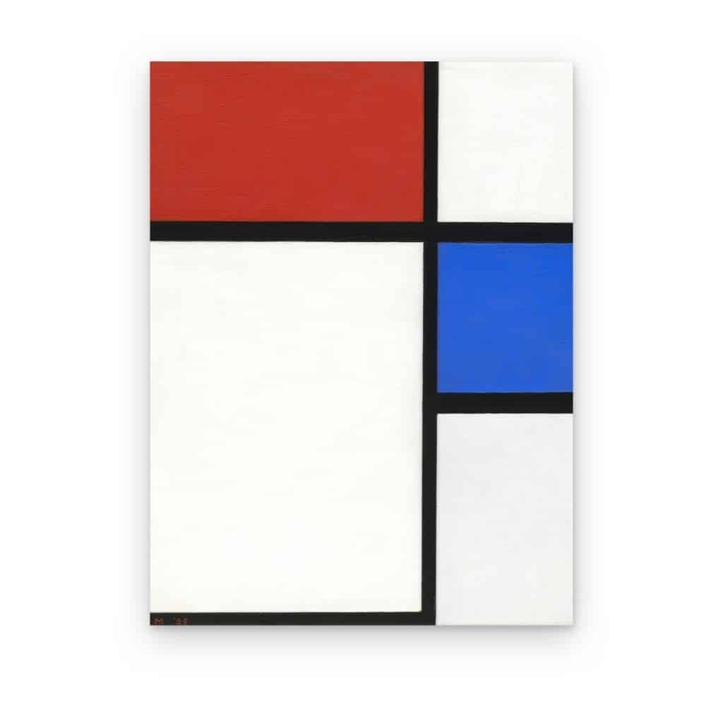 Cuadro Composición II en Rojo y Azul de Mondrian impreso en canvas