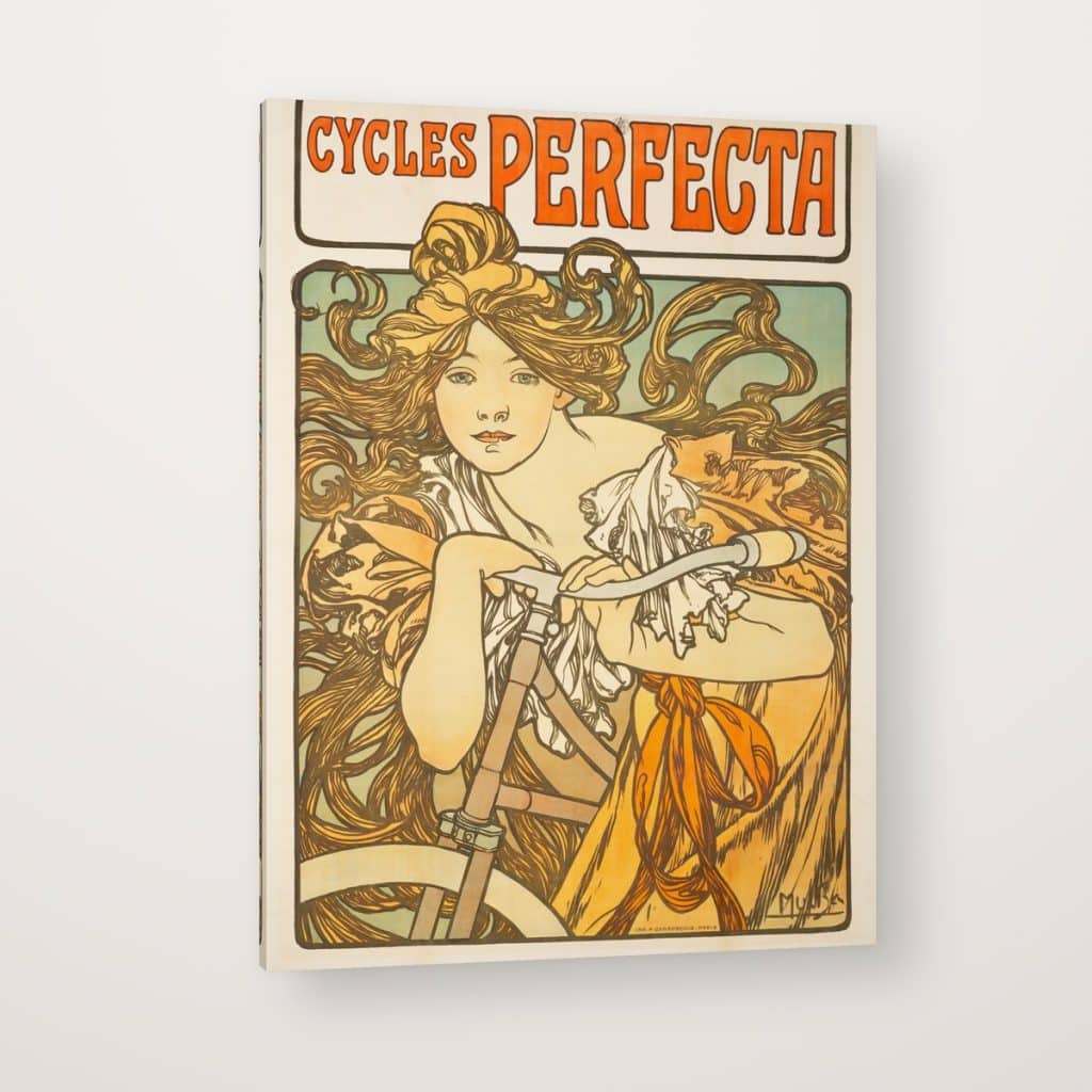 Cycles Perfecta de Mucha en canvas con canto en espejo