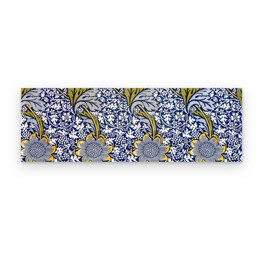 Cuadro Damasco Azul de William Morris impreso en canvas, patrón floral sobre fondo índigo