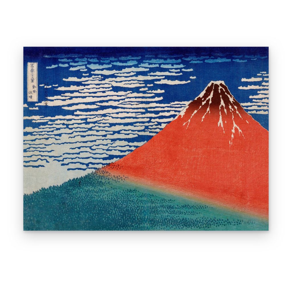Cuadro El Fuji Rojo de Hokusai impreso en canvas