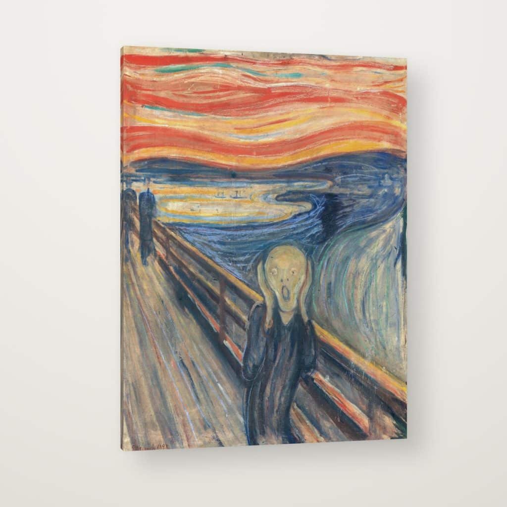 El Grito de Munch en canvas con canto en espejo