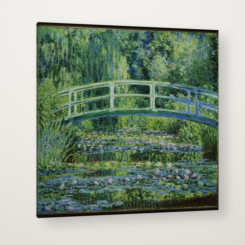 El Puente Japonés de Monet en canvas con canto en espejo