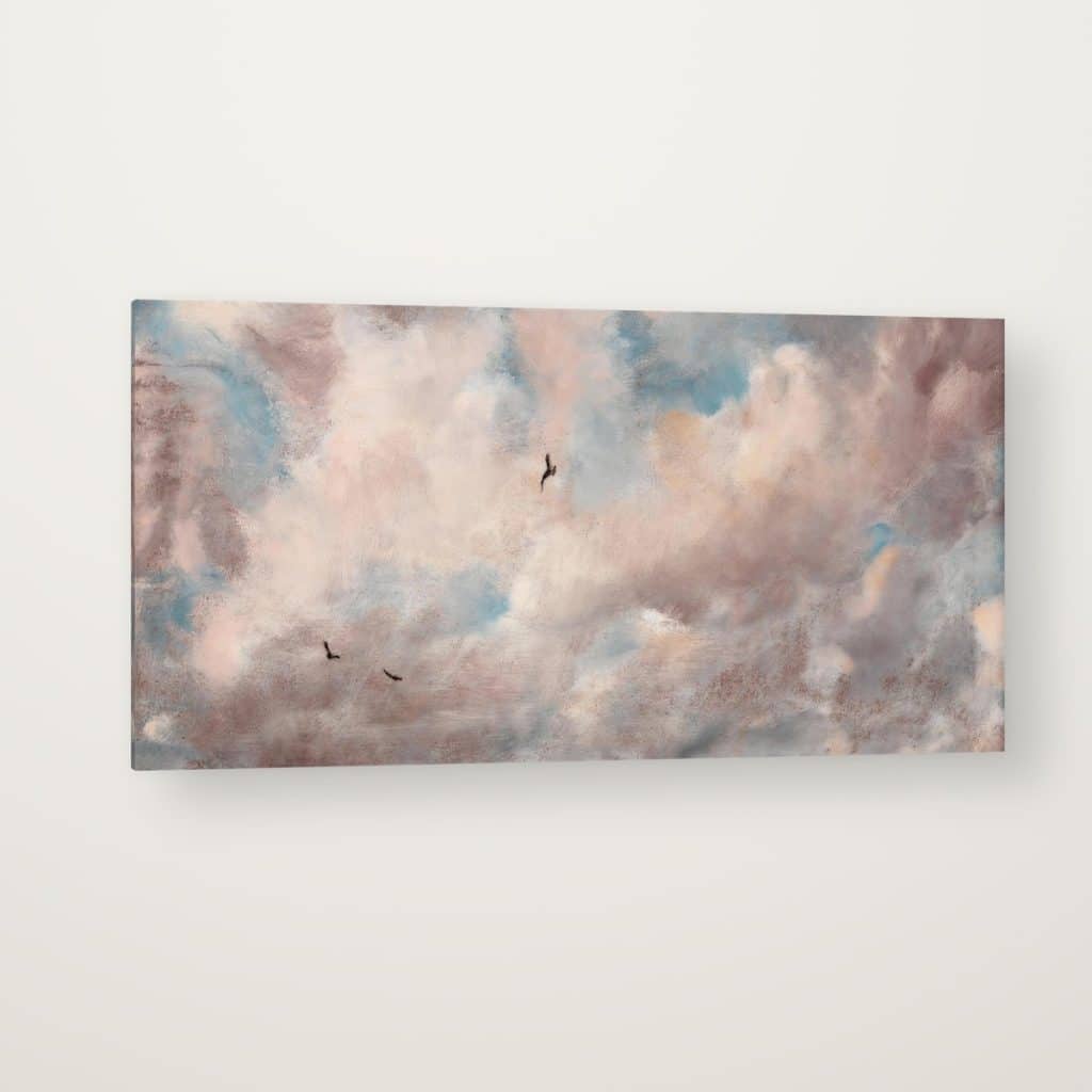 Estudio de Nubes de Constable en canvas con canto en espejo