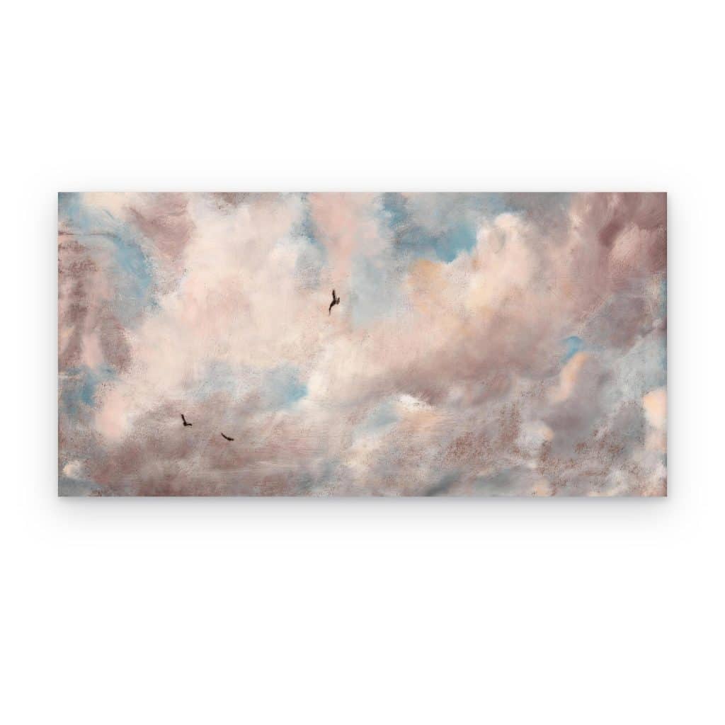 Cuadro Estudio de Nubes de Constable impreso en canvas, nubes rosadas y grises con cielo azul