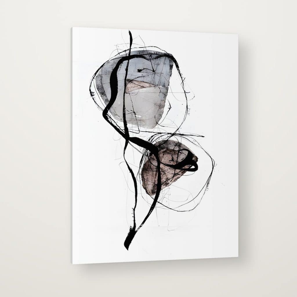 Gesto en Tinta en canvas con canto en espejo