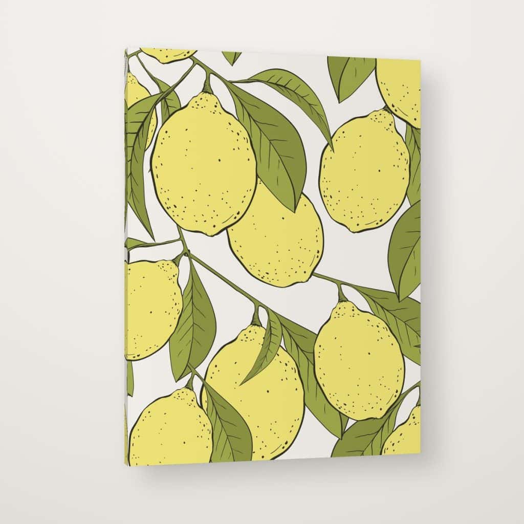 Huerto de Limones en canvas con canto en espejo
