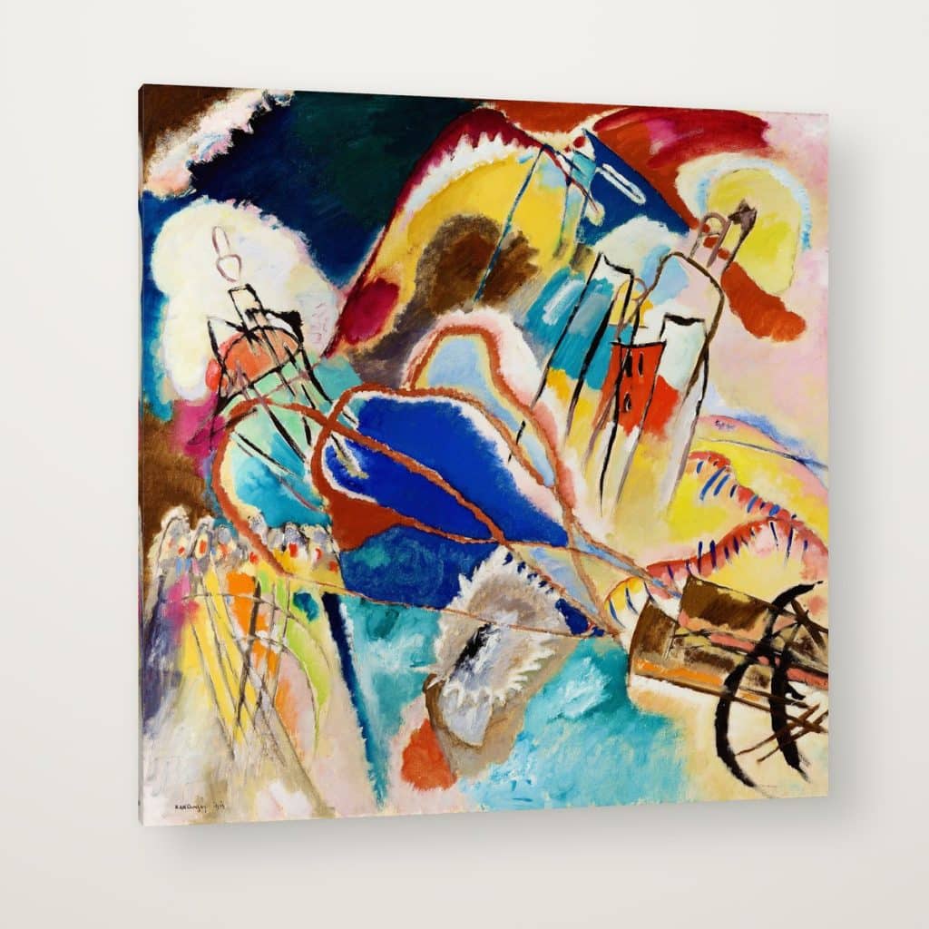 Improvisación 30 de Kandinsky en canvas con canto en espejo