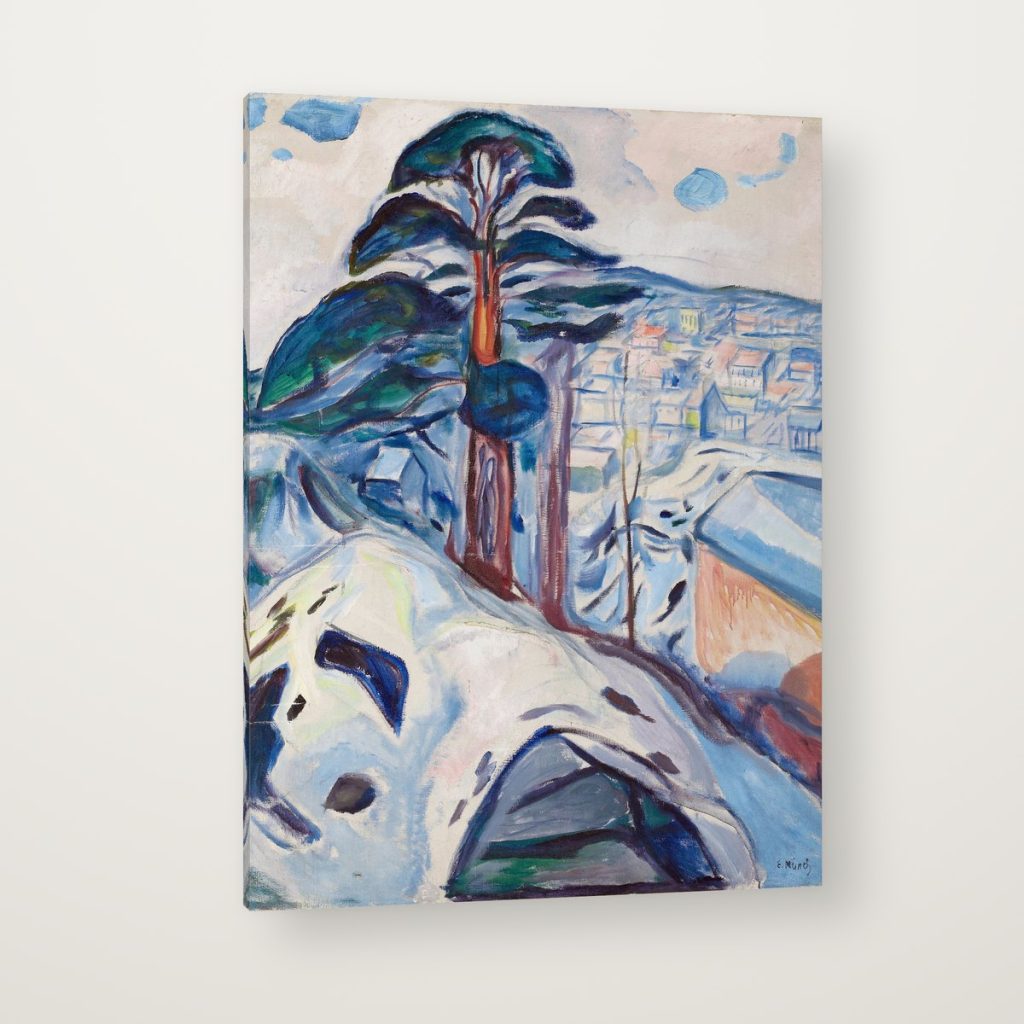 Invierno en Kragerø de Munch en canvas con canto en espejo