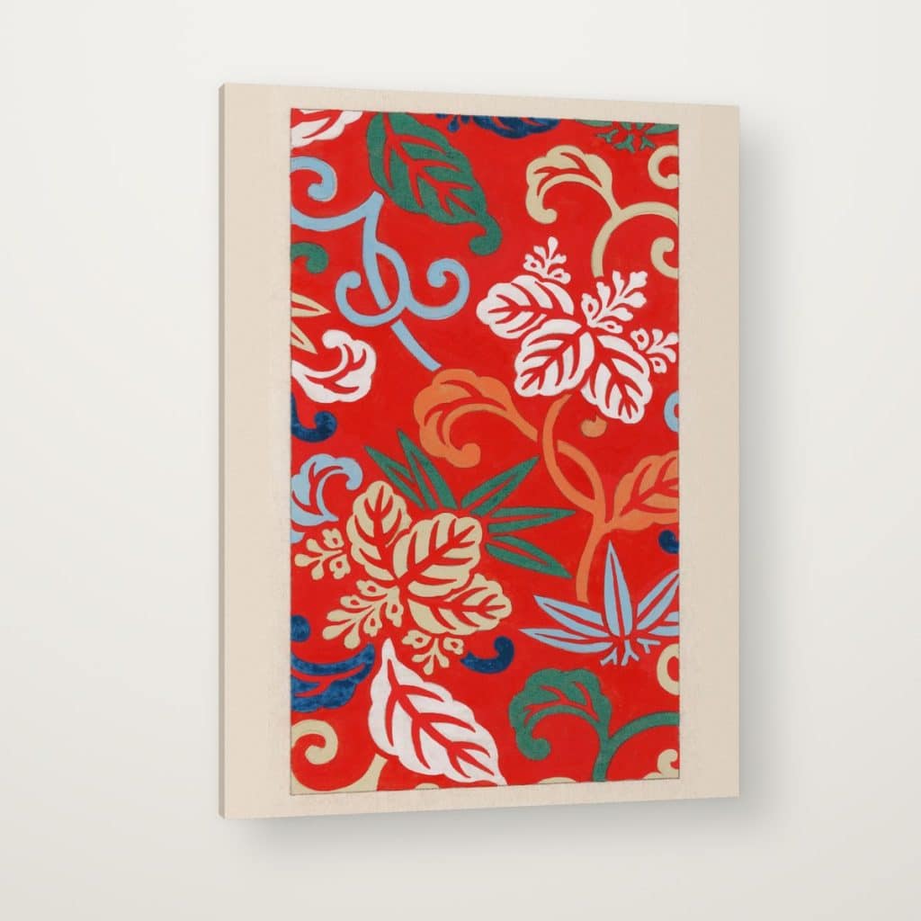 Kimono Rojo en canvas con canto en espejo
