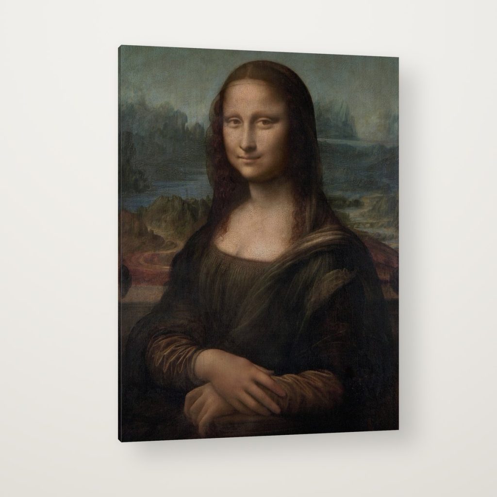 La Mona Lisa de Da Vinci en canvas con canto en espejo