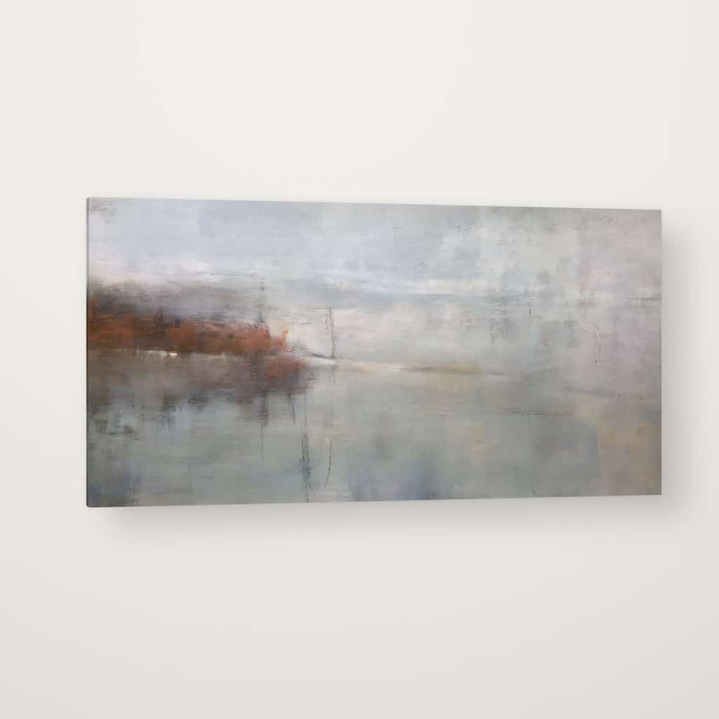 Lago Gris en canvas con canto en espejo