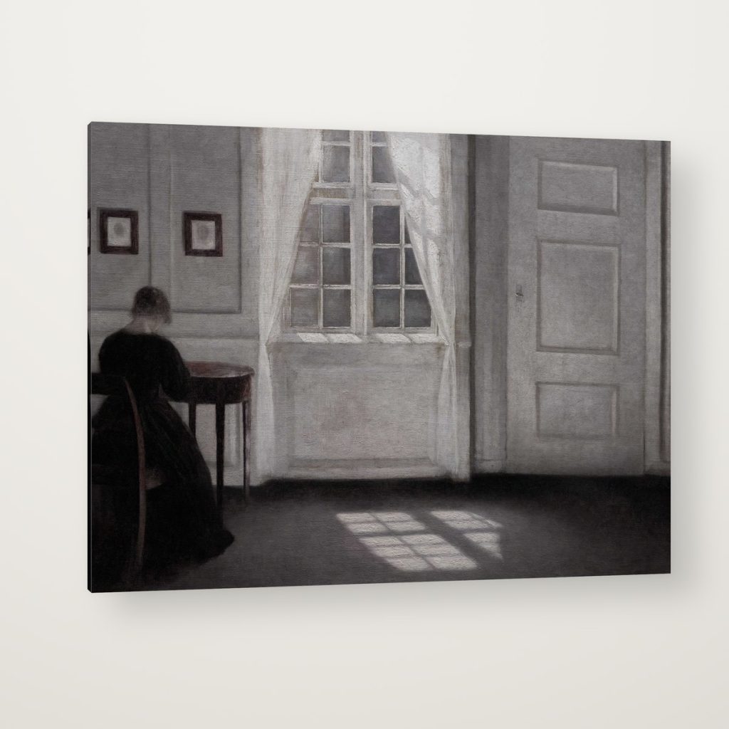 Luz en la Ventana en canvas con canto en espejo