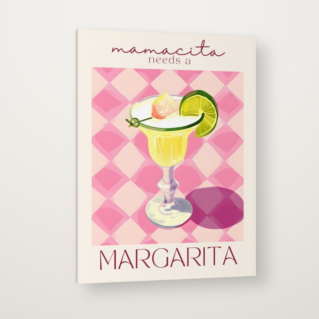 Mamacita Needs a Margarita en canvas con canto en espejo