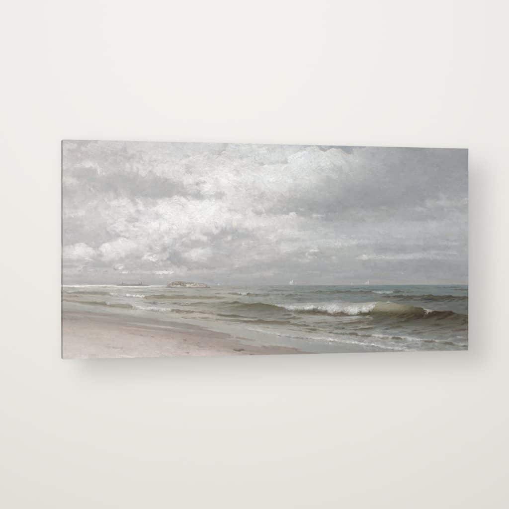 Mar Gris en canvas con canto en espejo