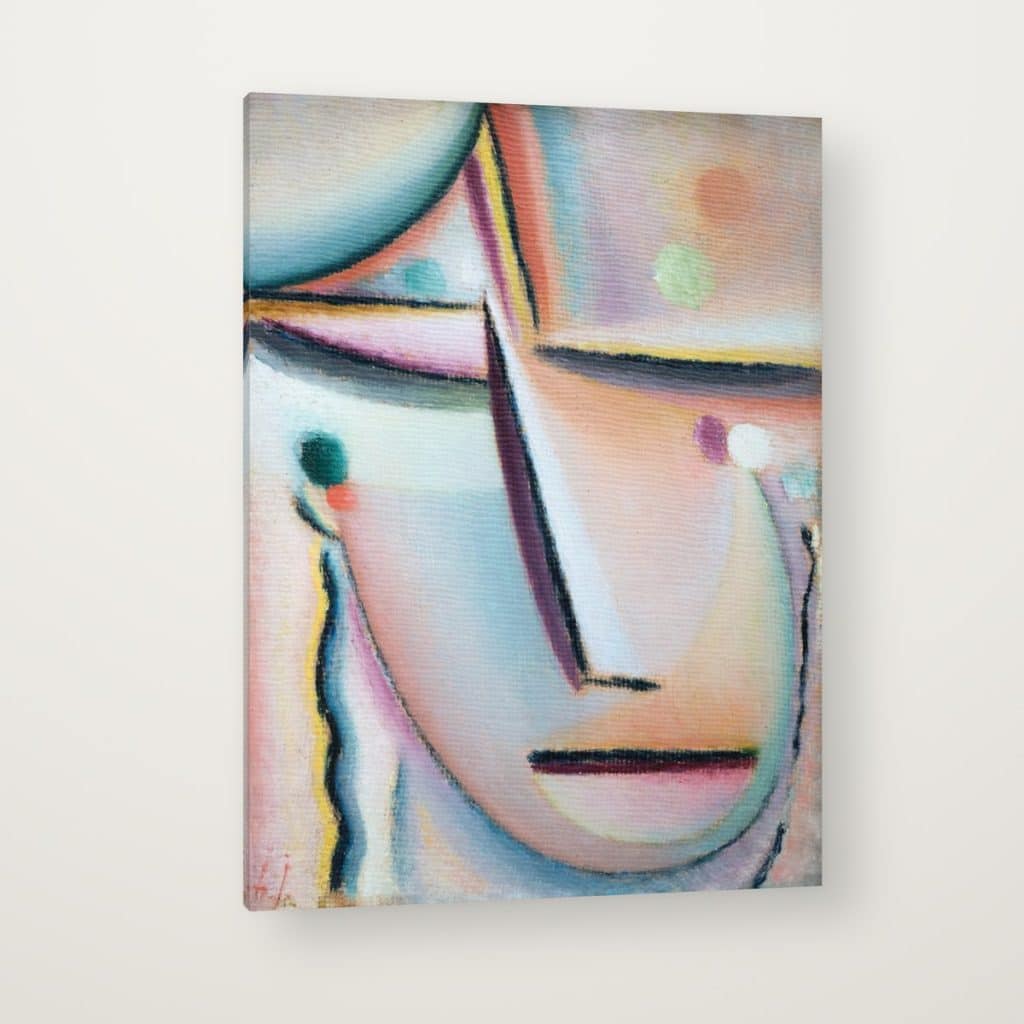 Meditación de Jawlensky en canvas con canto en espejo