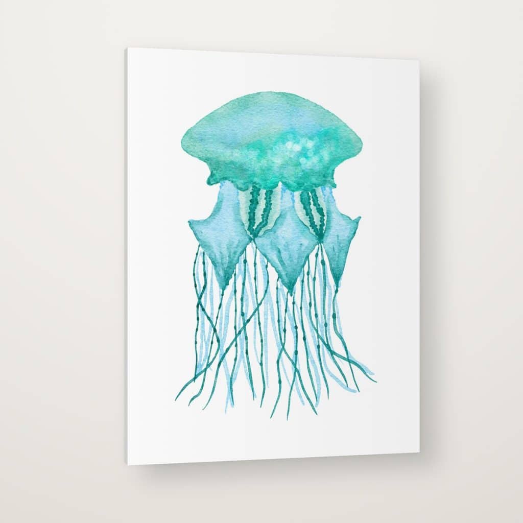 Medusa Turquesa en canvas con canto en espejo