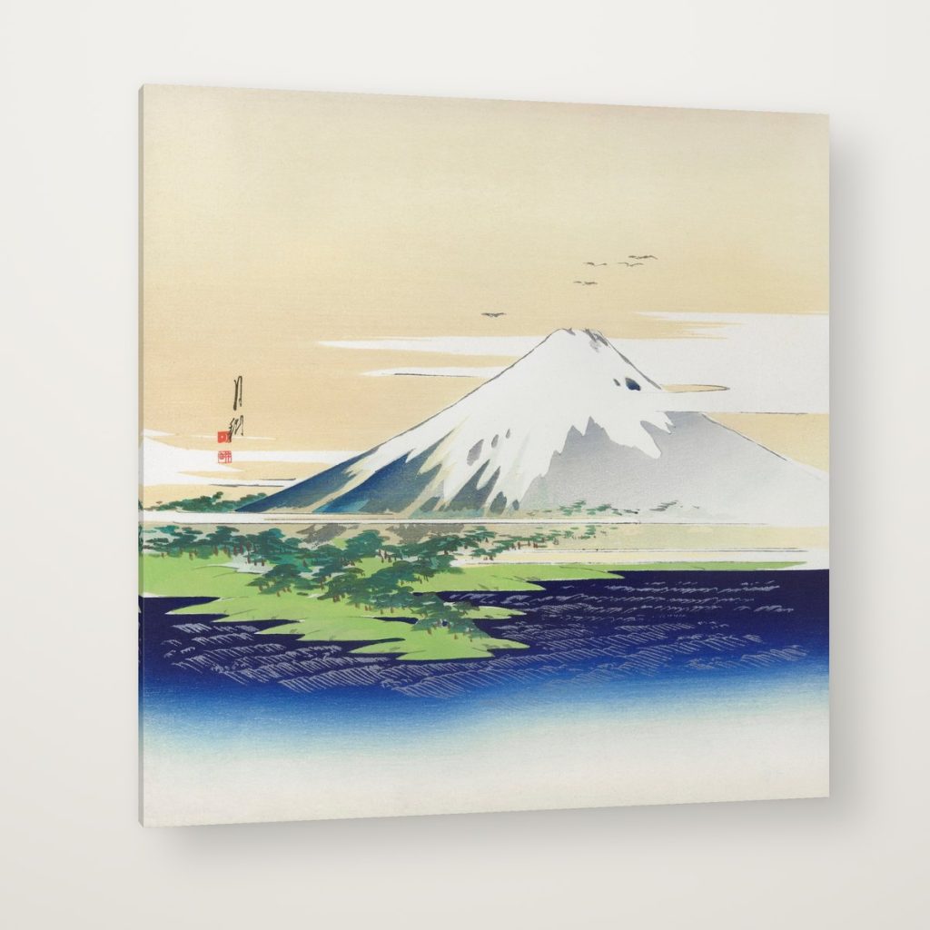 Monte Fuji de Ogata Gekkō en canvas con canto en espejo