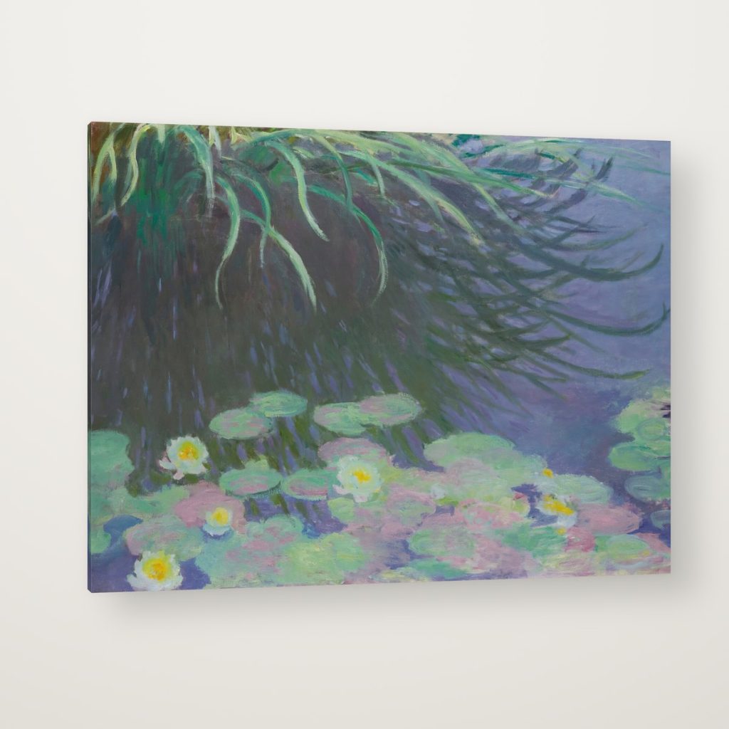 Nenúfares con Reflejos de Monet en canvas con canto en espejo