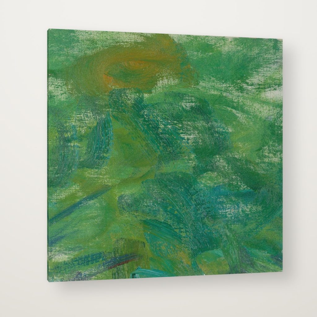 Nenúfares Verdes de Monet en canvas con canto en espejo