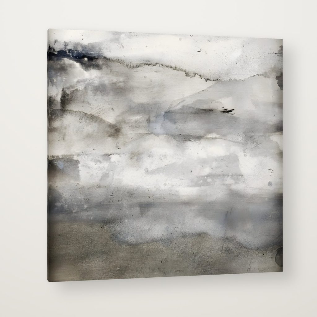 Niebla en Acuarela en canvas con canto en espejo