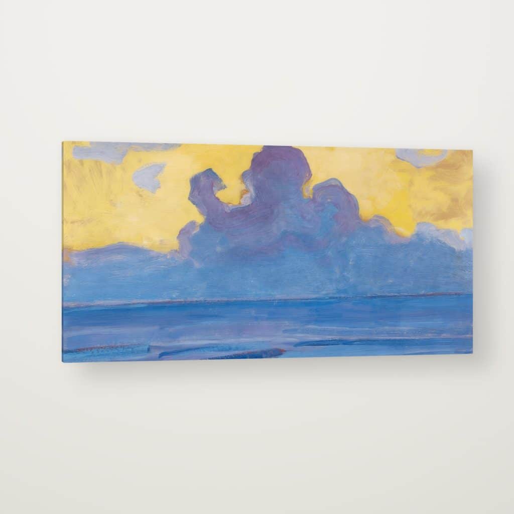 Nubes sobre el Mar de Mondrian en canvas con canto en espejo