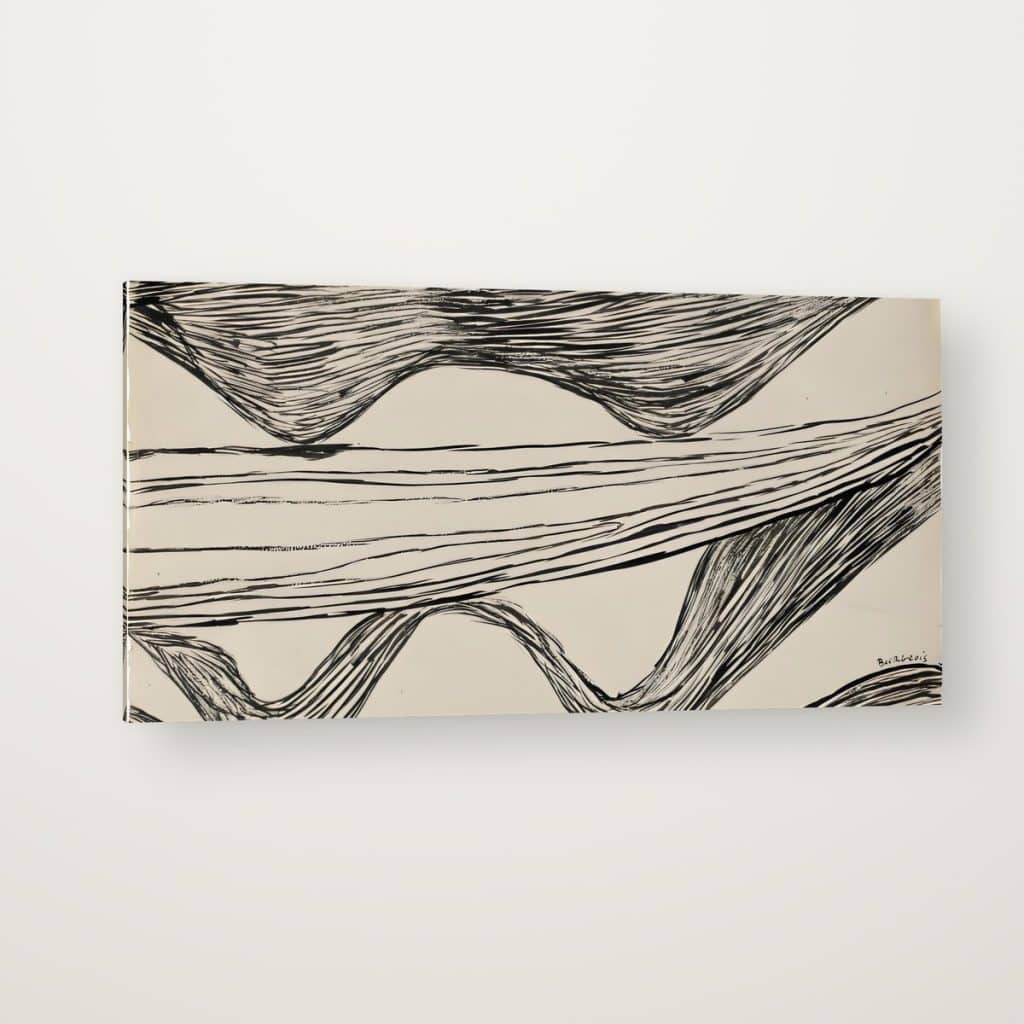 Ondas en Tinta en canvas con canto en espejo