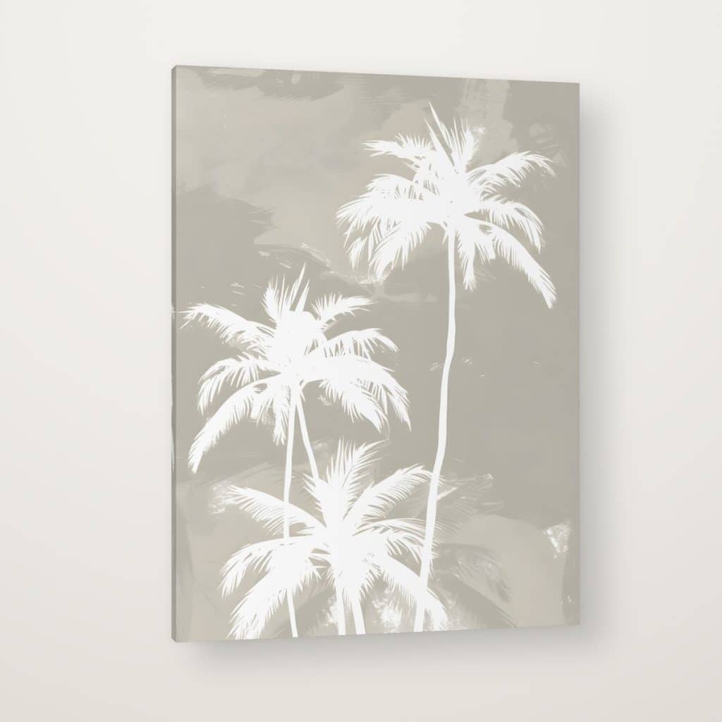 Palmeras en la Niebla en canvas con canto en espejo