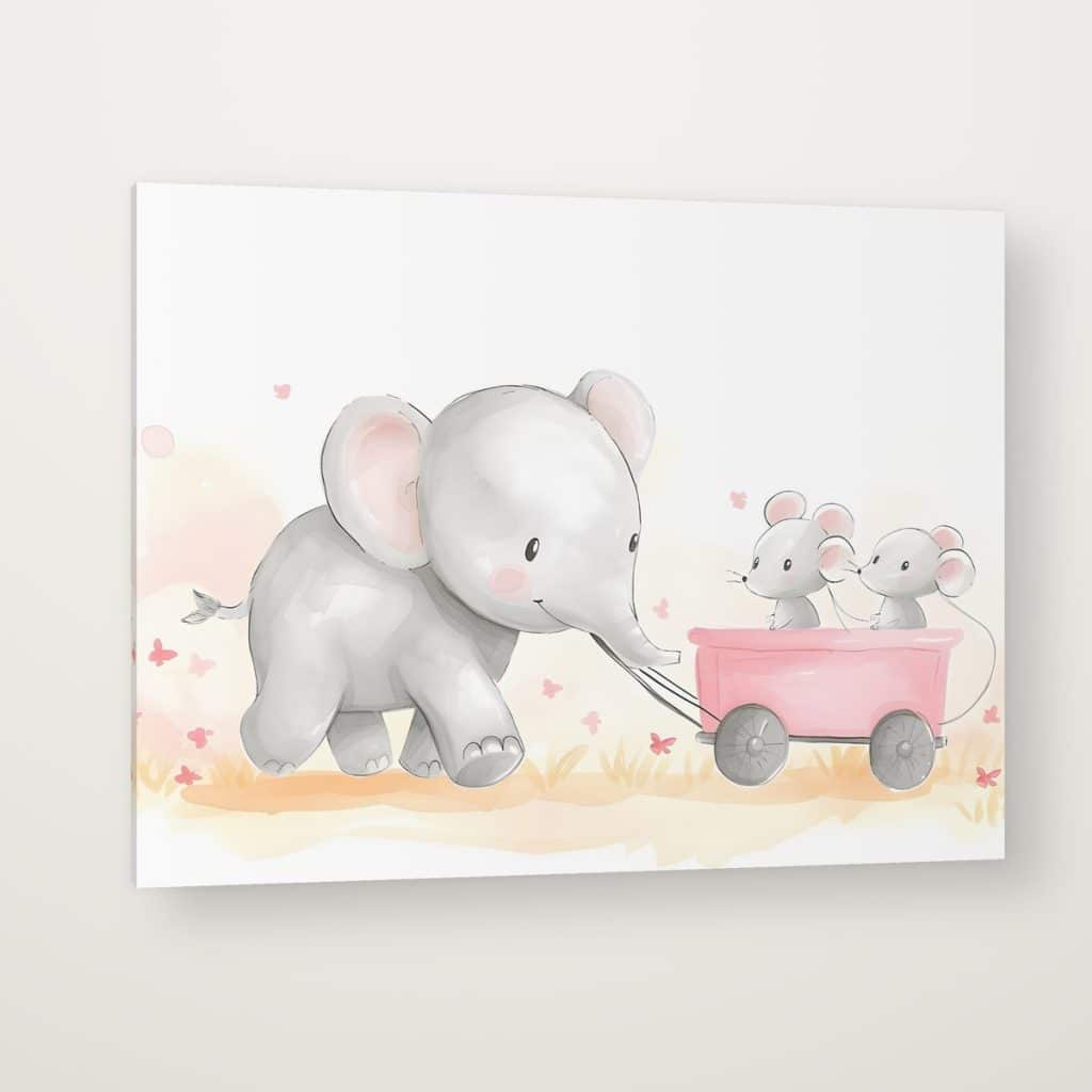 Paseo del Elefante en canvas con canto en espejo