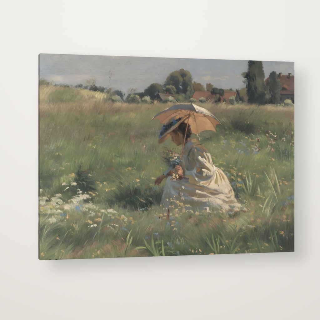 Paseo entre Flores en canvas con canto en espejo