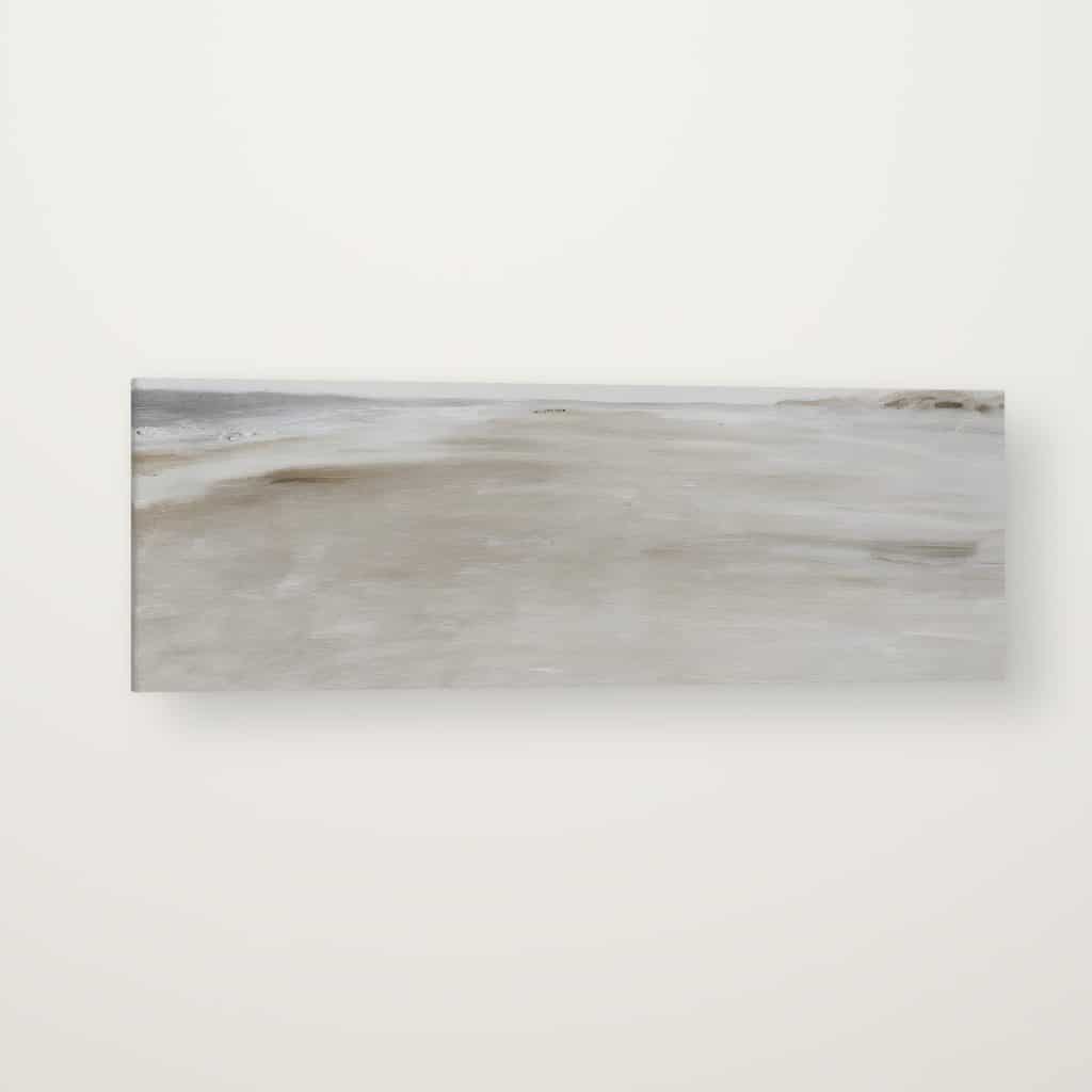Playa en Silencio en canvas con canto en espejo