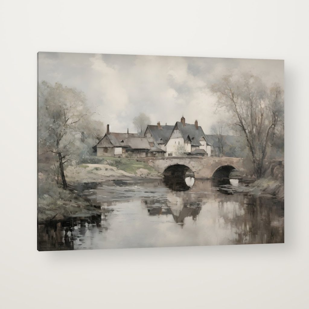 Puente de Piedra en canvas con canto en espejo